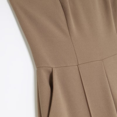 Brown bandeau jumpsuit