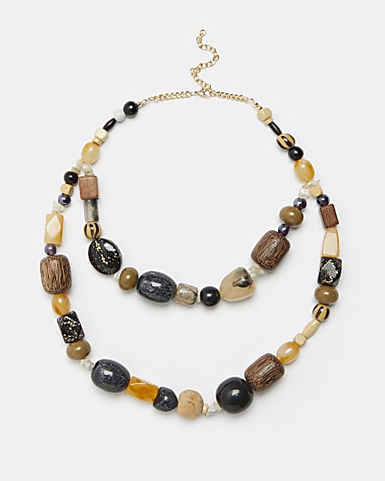 Brown beaded necklace