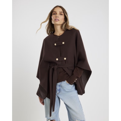 Brown Belted Cape