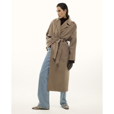 Brown Belted Trench Coat