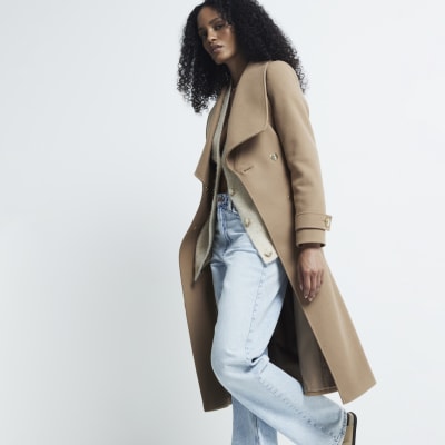 River island wrap coat shop
