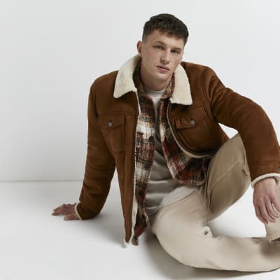 river island borg jacket