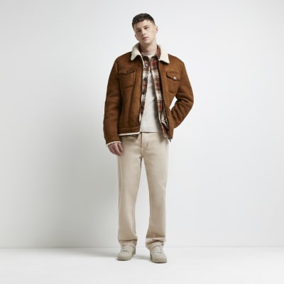 river island borg jacket