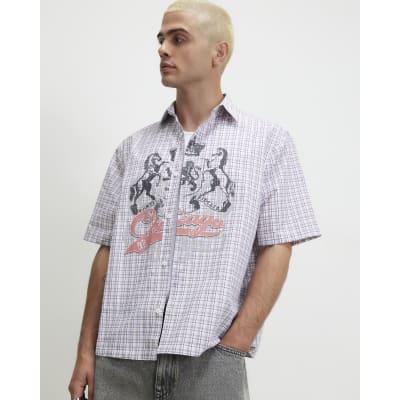 Brown Boxy Fit Check Chicago Shirt