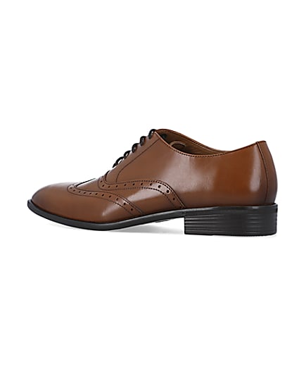 360 degree animation of product Brown brogue derby shoes frame-5