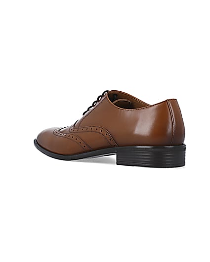 360 degree animation of product Brown brogue derby shoes frame-6