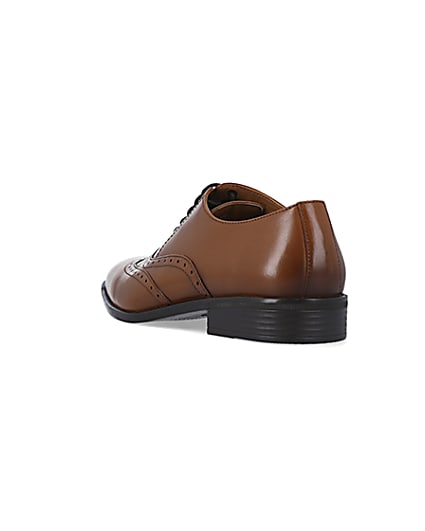 360 degree animation of product Brown brogue derby shoes frame-7