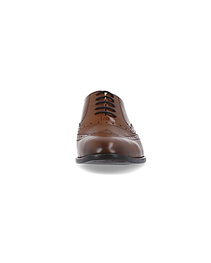 360 degree animation of product Brown brogue derby shoes frame-21