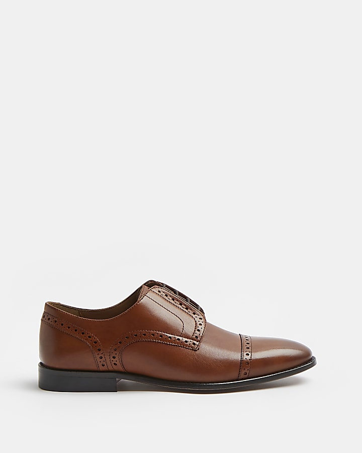 Brown brogue lace up shoes