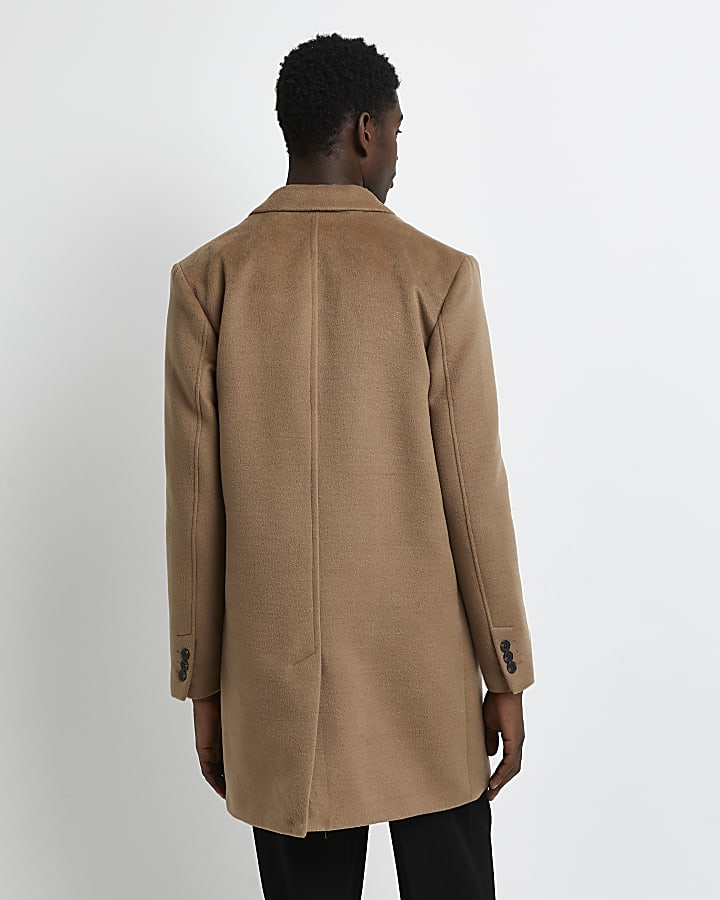 Brown button down overcoat