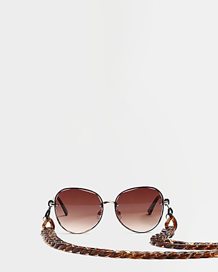 Brown chain link sunglasses