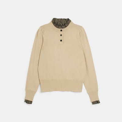 brown check jumper