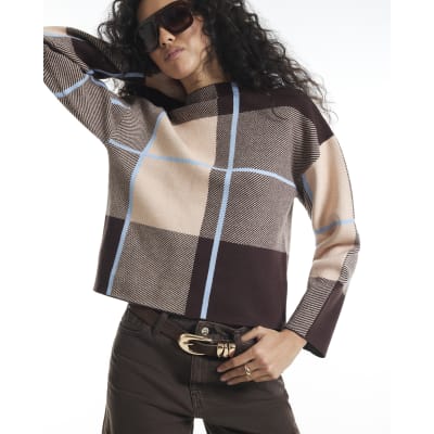 Check High Neck Jumper