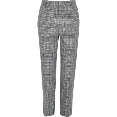 tapered check pants