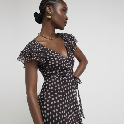 Next black and store white spotty dress