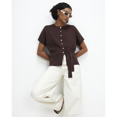 Cinched Waist Belted Cardigan Top