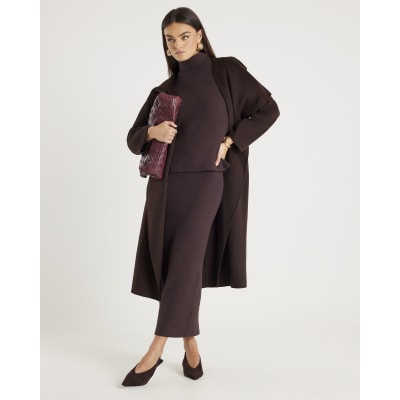 Brown Cosy Midi Skirt