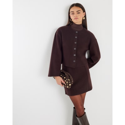 Brown Cosy Mini Skirt
