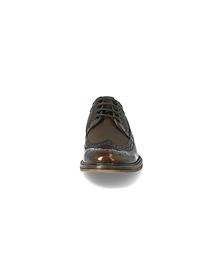 360 degree animation of product Brown dark leather lace-up derby brogues frame-21