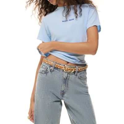 Deer Faux Hair On Leather Belt