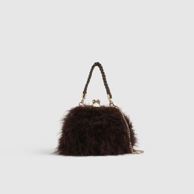 Diamante Feather Clutch Bag