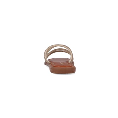 360 degree animation of product Brown embellished mule sandals frame-9