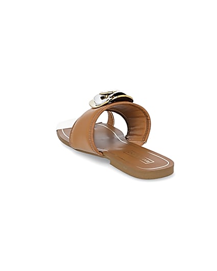 360 degree animation of product Brown embellished open toe sandals frame-7