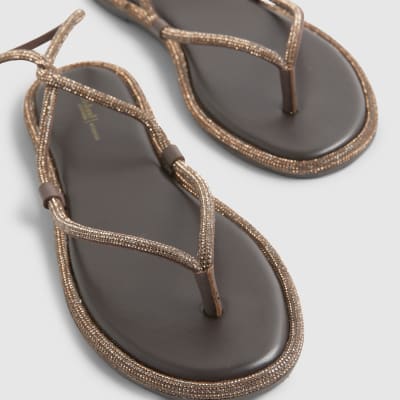 Women's Brown Sandals | Brown Leather & Suede