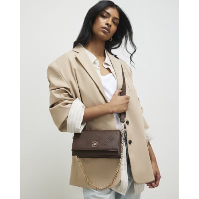 Embossed Monogram Cross Body Bag
