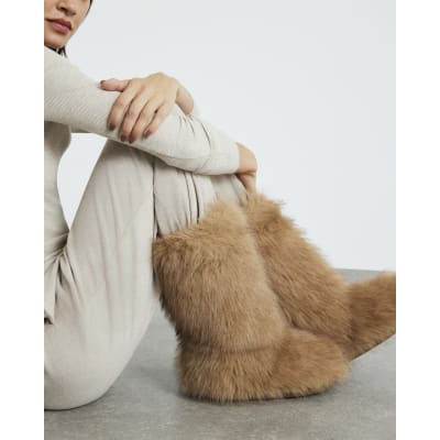 Brown Faux Fur Boots