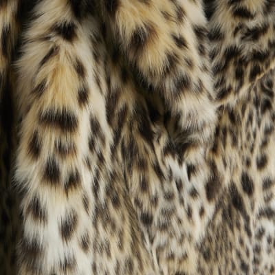 Leopard print fur coat river island best sale