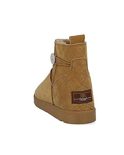360 degree animation of product Brown faux fur lined ankle boots frame-8