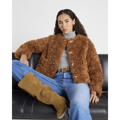 Brown Faux Fur Trophy Jacket