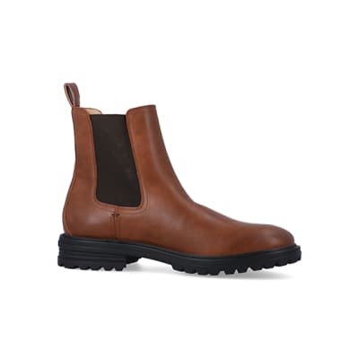 Faux leather on sale chelsea boots mens