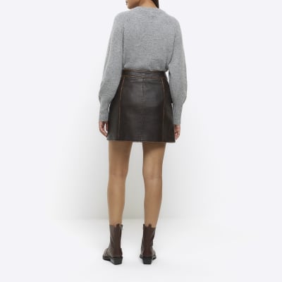 Leather mini skirt deals river island