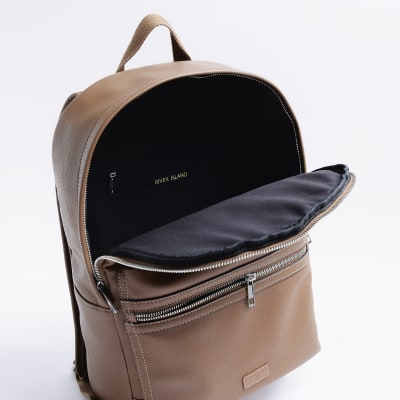 River island leather backpack online