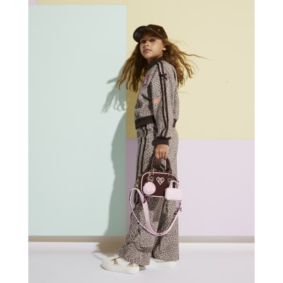 Brown Faux Suede Charm Bag