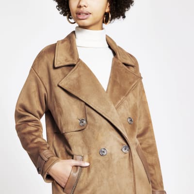 longline suede coat