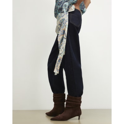 Faux Suede Slouchy Point Toe Boots
