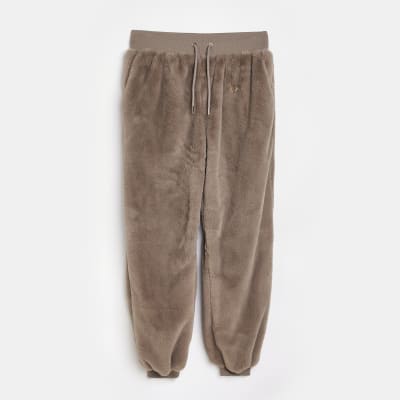 brown fleece joggers