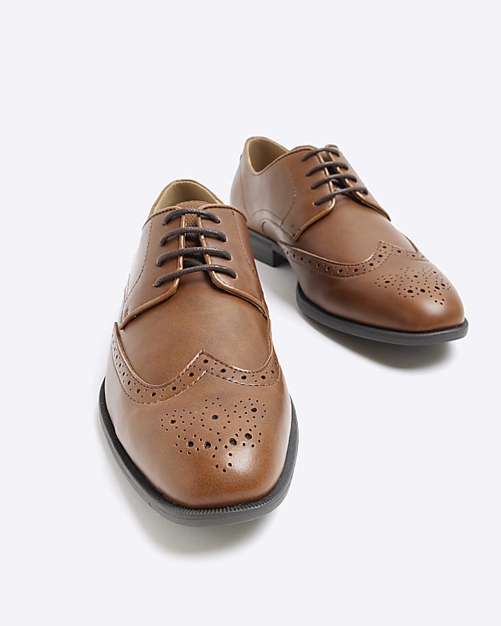 Brown Formal Brogue Derby Shoes