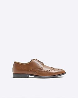Brown Formal Brogue Derby Shoes