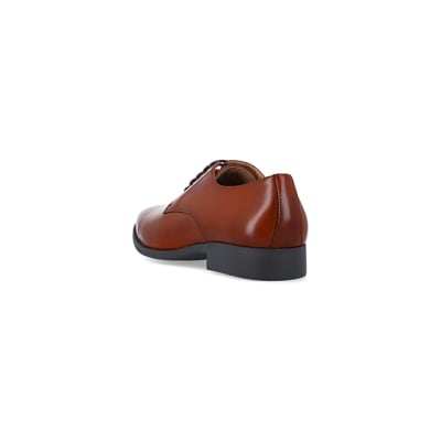 360 degree animation of product Brown formal derby shoes frame-7