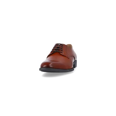 360 degree animation of product Brown formal derby shoes frame-22