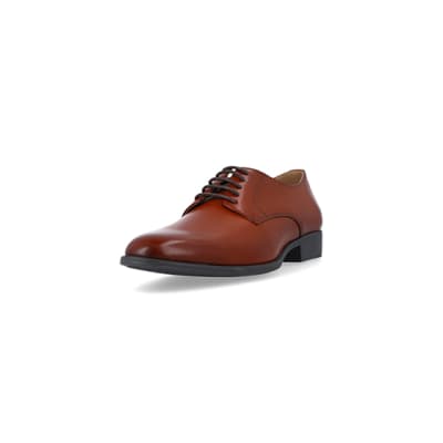 360 degree animation of product Brown formal derby shoes frame-23
