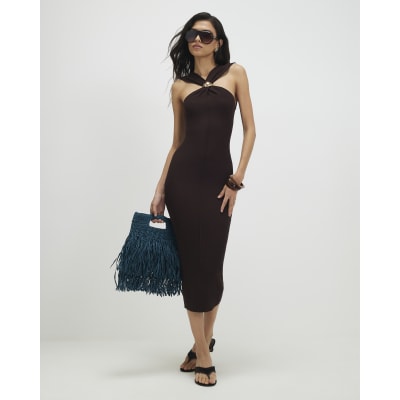 river island brown dress BUMPSUIT