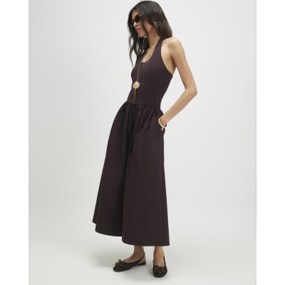 halter neck dress river island Brown Maxi river island dresses girls