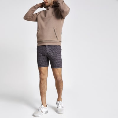 checked chino shorts