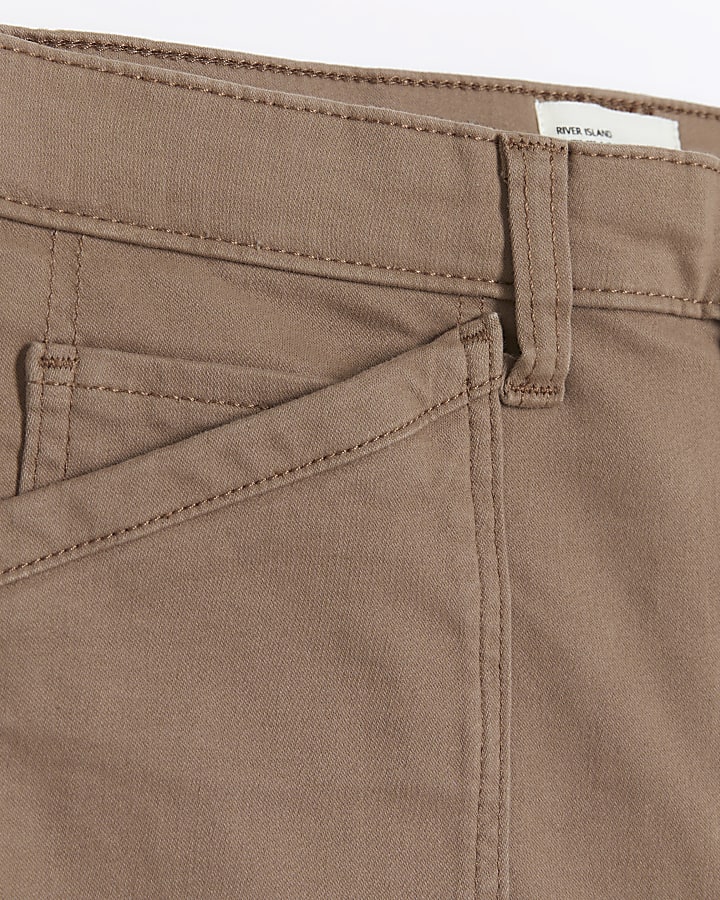 Brown high rise cargo jeans