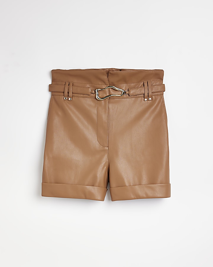 Brown high waist shorts